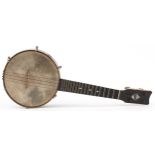 Keech, vintage ukulele banjo with fitted case numbered GX565, 54cm in length : For further