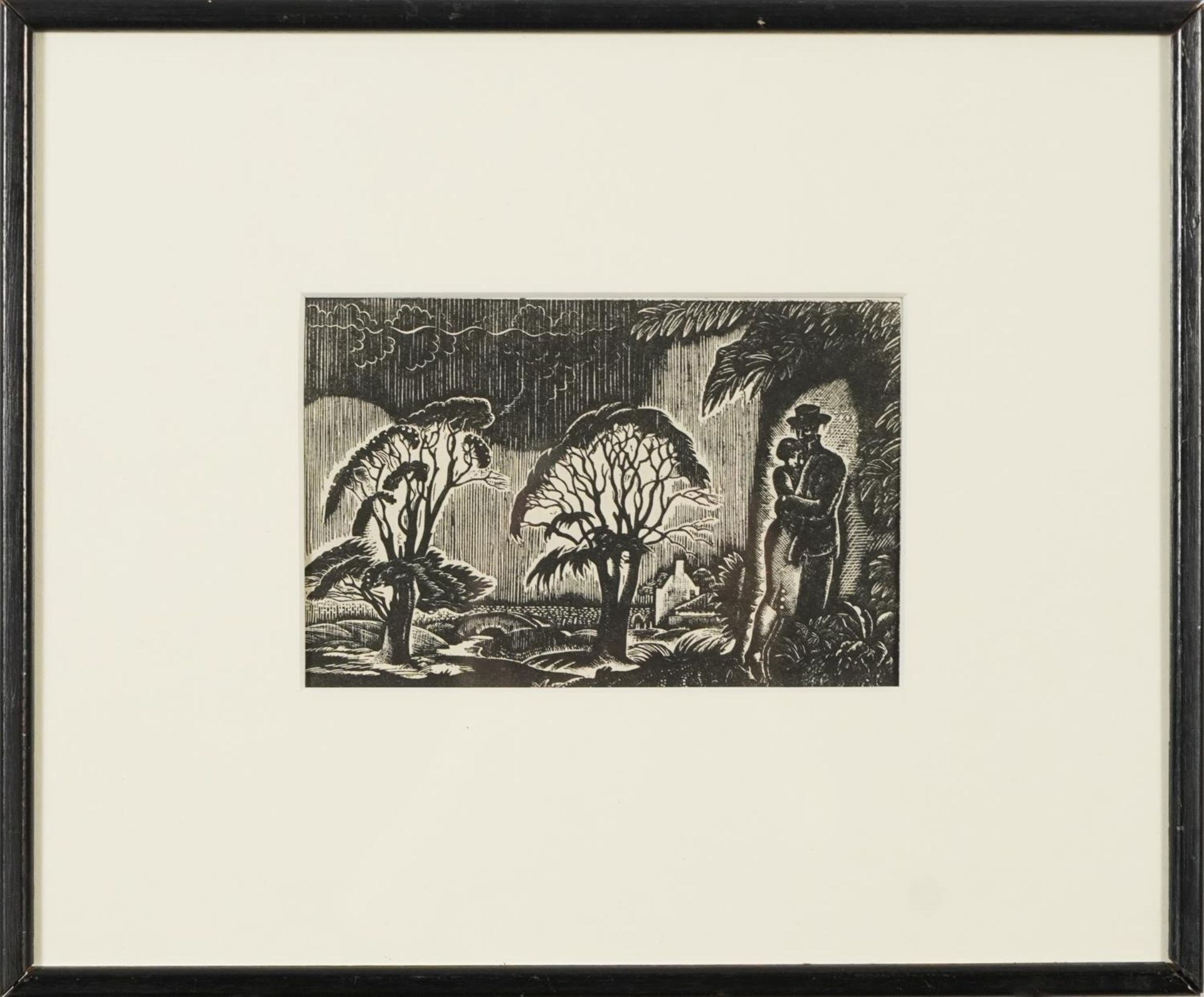 Douglas Percy Bliss - Sunt Lachrymae Rerum and Lovers sheltering from a storm, two wood - Image 7 of 9