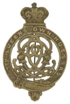 Military interest 7th Queen's Own Hussars badge, 9cm high : For further information on this lot