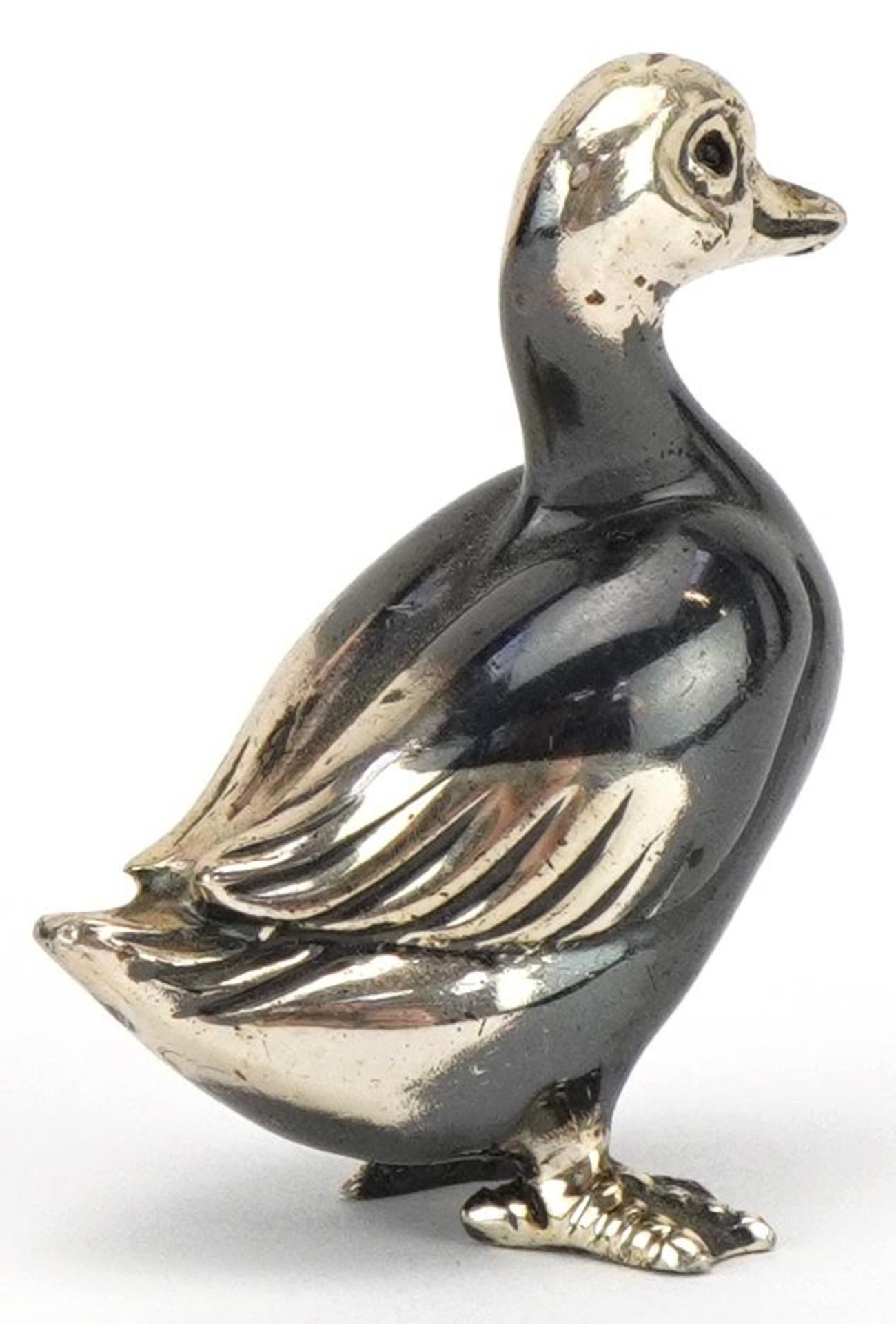 Miniature continental 800 grade silver duck, 3cm high, 8.4g : For further information on this lot - Image 2 of 3