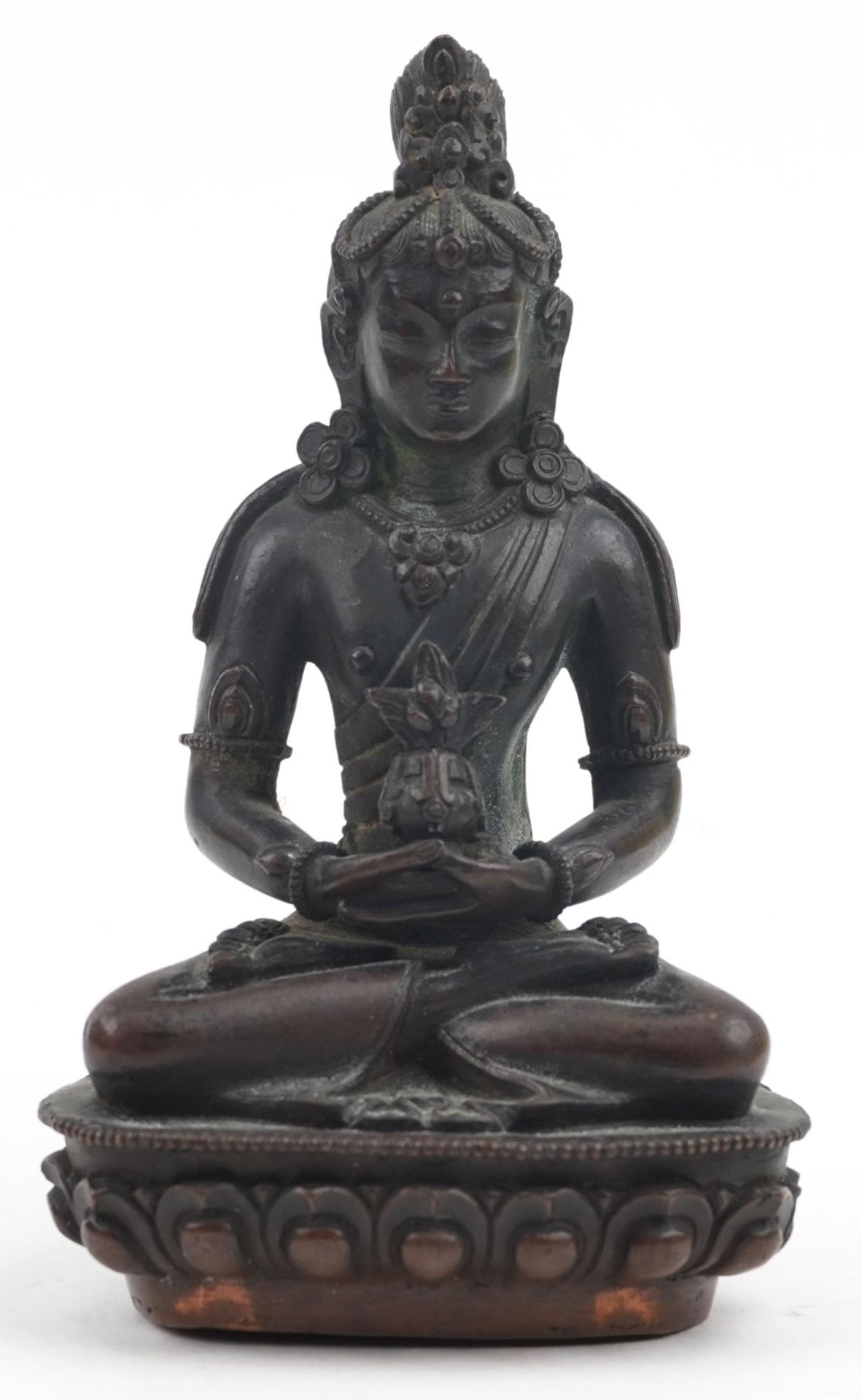 18th Century Chino Tibetan bronze/copper buddha figure of Tara, 15cms tall : For further information