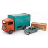 Two vintage model vehicles comprising Victory Industries Vauxhall Velox with box and Tri-ang