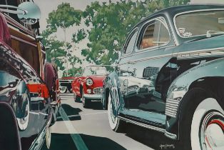Parade Santa Ana Antique and Classic Car Parade automobilia advertising poster, after Greg