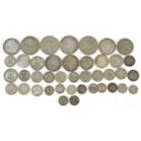 Victorian and later British coinage, some silver, including two shilling and sixpences, 195g : For