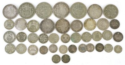 Victorian and later British coinage, some silver, including two shilling and sixpences, 195g : For