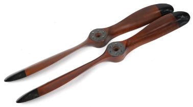 Pair of aviation interest hardwood propellers, 197cm in length : For further information on this lot