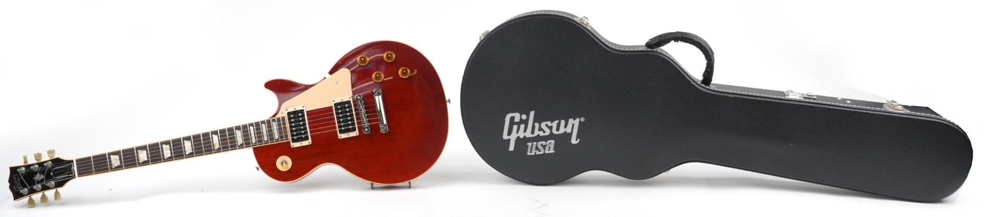 Gibson Classic Les Paul electric guitar with mother of pearl inlay housed in a Gibson protective - Image 2 of 5