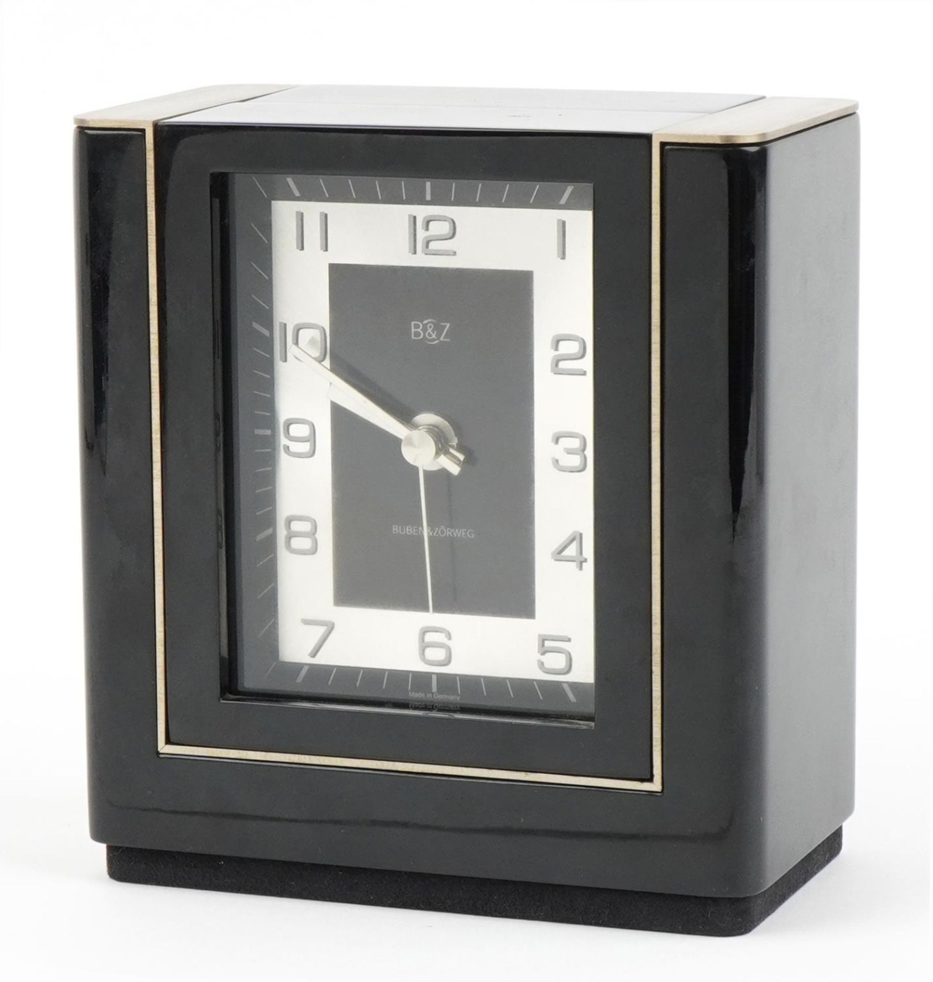 Buben & Zorweg, German double sided two vision lacquered mantle clock having Arabic numerals with - Bild 3 aus 5