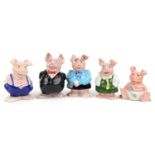 Set of five Wade NatWest piggy banks, the largest 18cm high : For further information on this lot