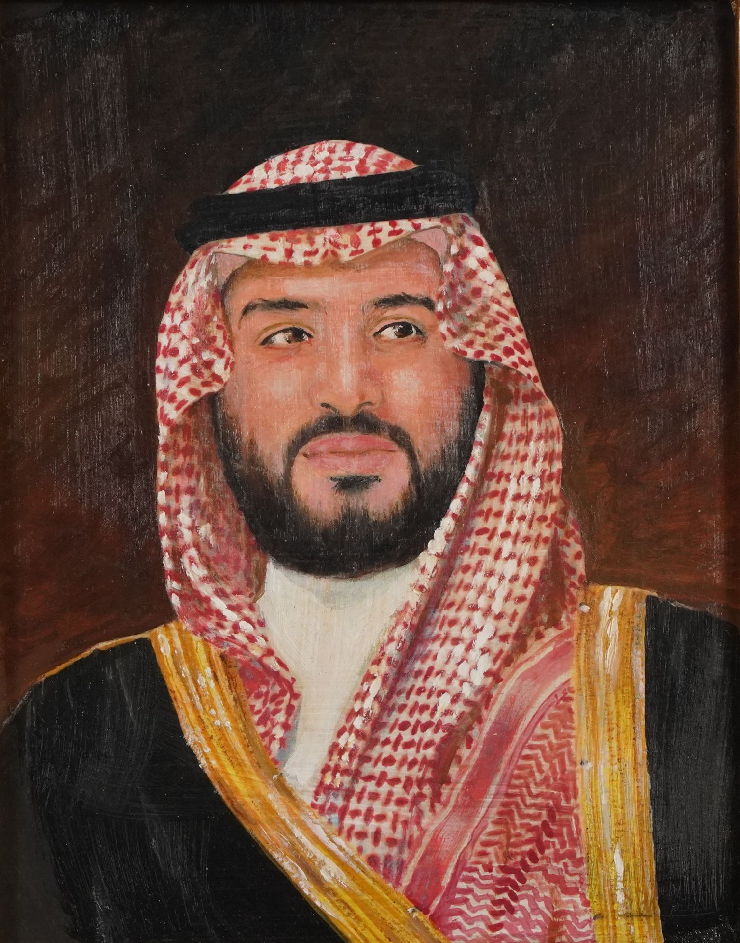 Portraits of Salman of Saudi Arabia, two pictures, framed, the largest 34cm x 26.5cm excluding the - Image 2 of 7