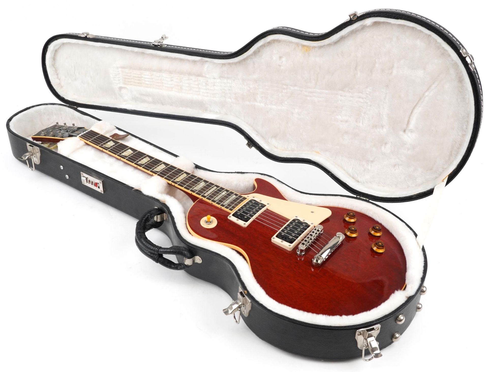 Gibson Classic Les Paul electric guitar with mother of pearl inlay housed in a Gibson protective - Image 5 of 5