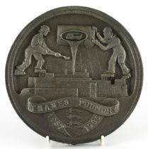 Automobilia interest Ford Thames Foundary cast iron plaque, 19cm in diameter : For further