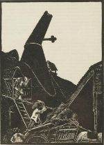 Clare Leighton - The Malthouse, woodcut, inscribed Published in The London Mercury 1928 verso,