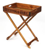 Brighton & Hove advertising folding drinks tray on stand, 80cm H x 65cm W x 44cm D : For further