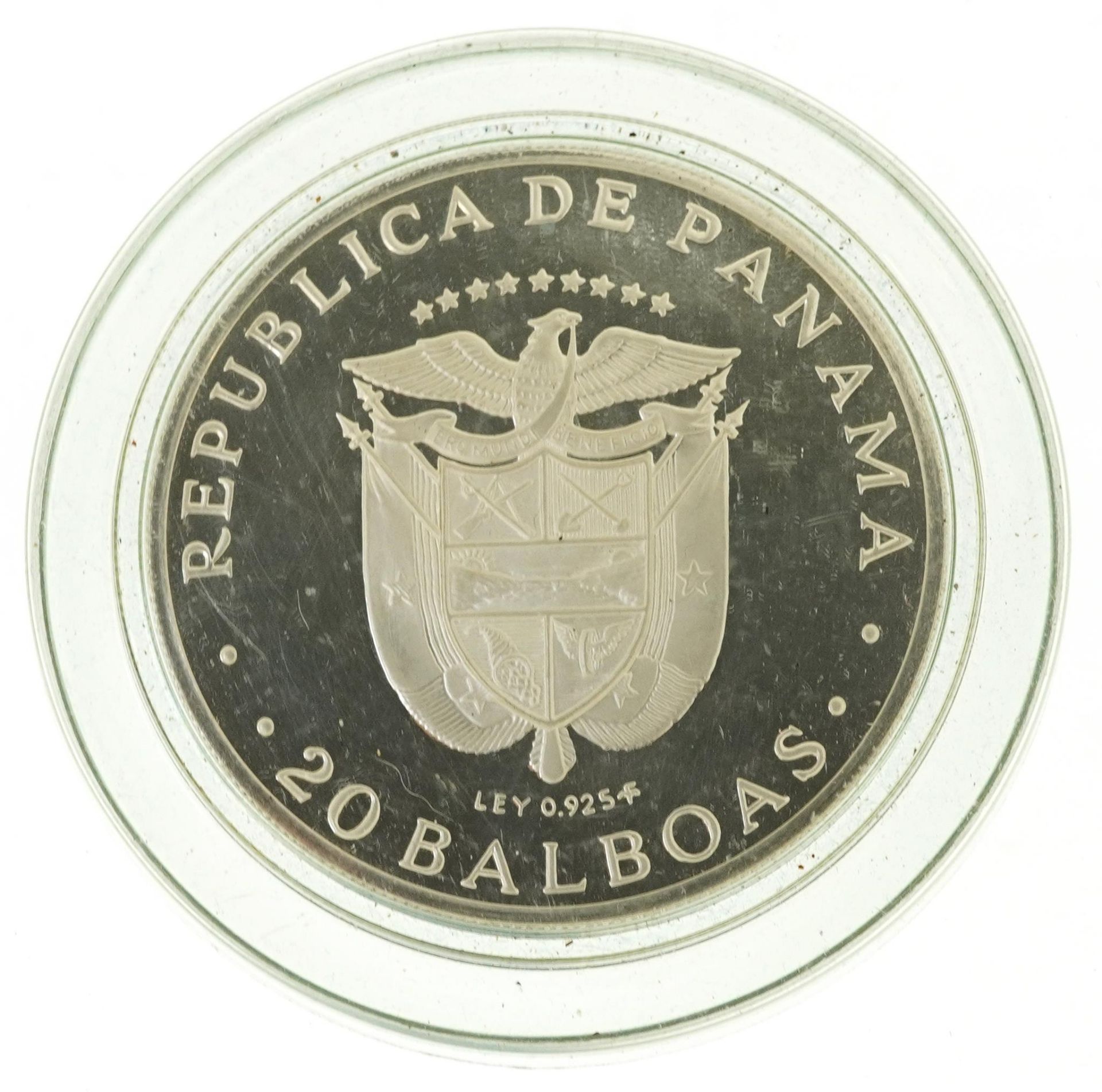 The Republic of Panama 1974 silver twenty Balboas : For further information on this lot please visit