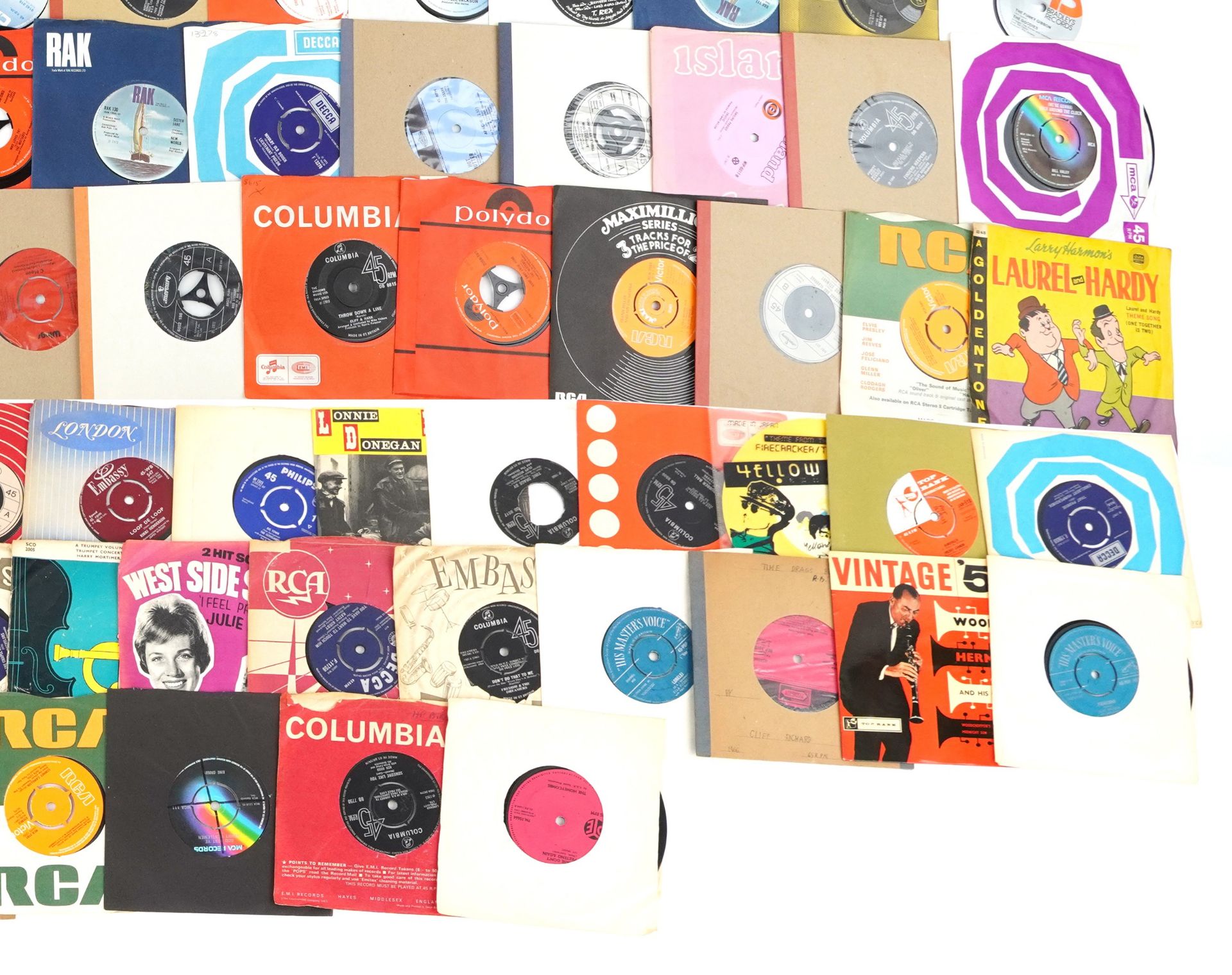 45rpm records including Rolf Harris, Pat Boone, Roger Whittaker and Rod Stewart : For further - Image 5 of 5