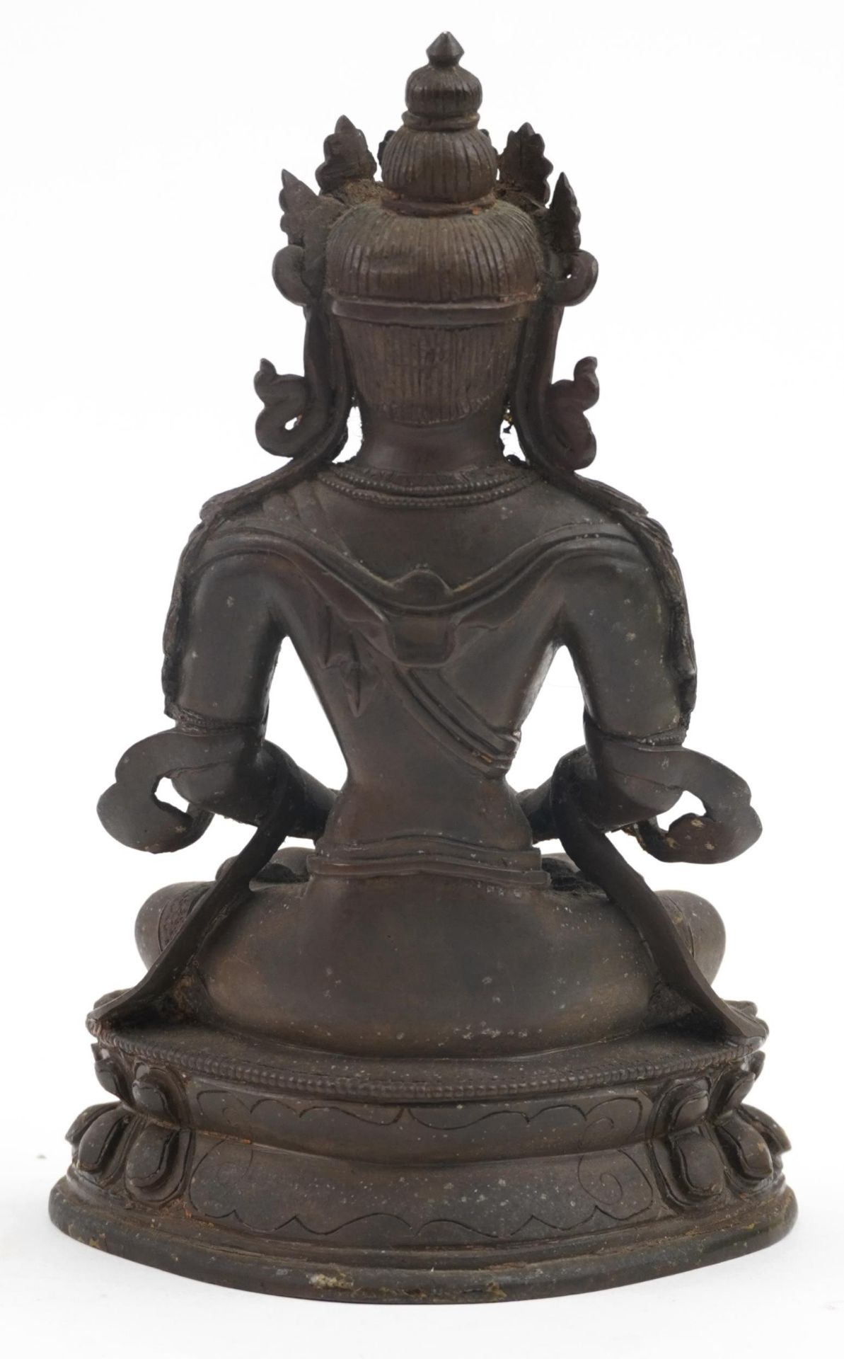 18th Century Chino Tibetan bronze buddha of Tara, 18cms tall : For further information on this lot - Image 3 of 6