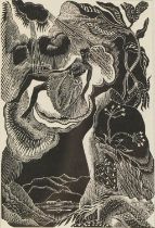 Lettice Sandford - Nude female, surreal wood engraving from Golden Cockerel Press bibliography 1934,