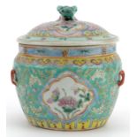 Chinese Peranakan Nyonya Straits porcelain kamcheng hand painted with flowers amongst scrolling