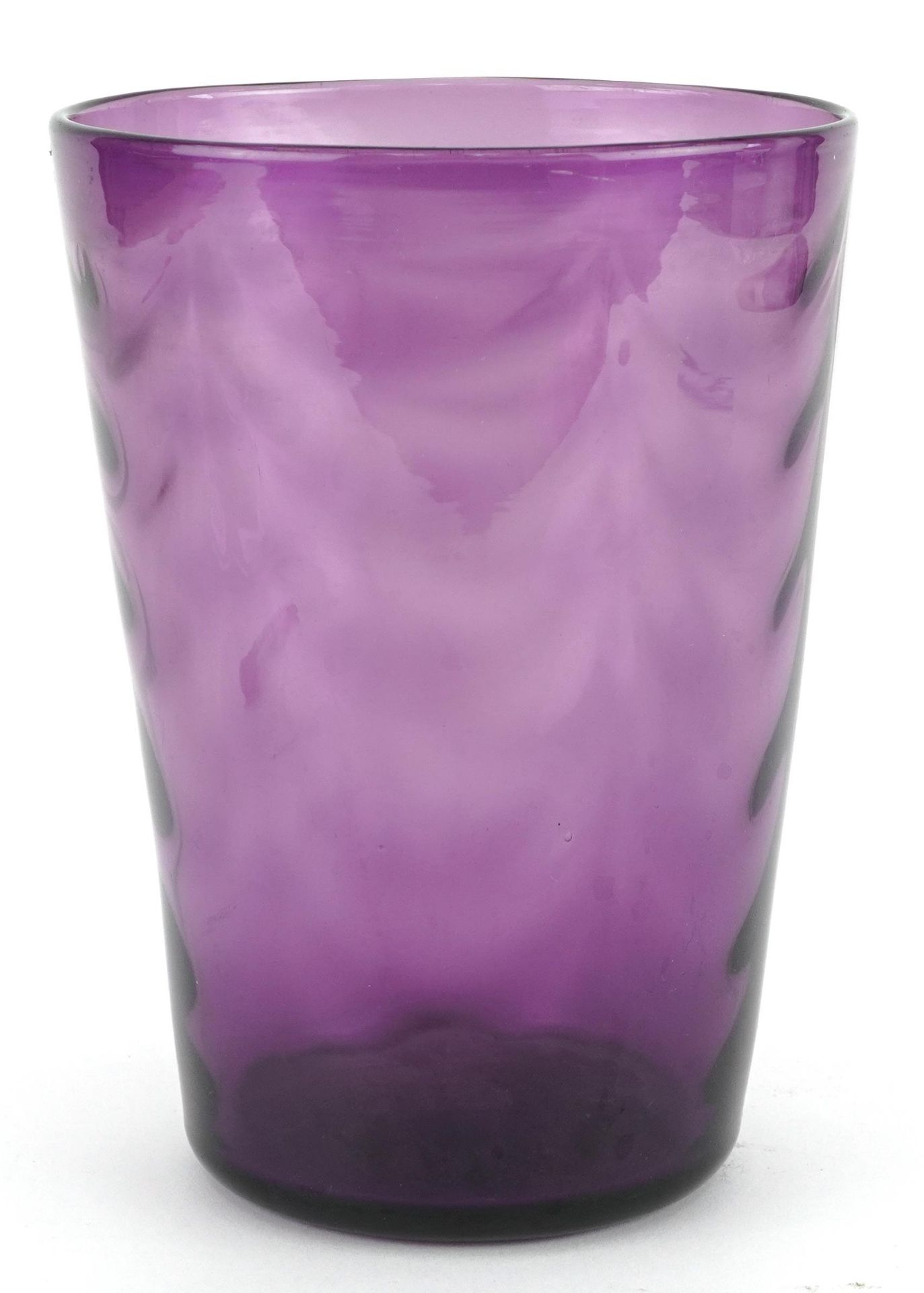 Whitefriars amethyst wave glass vase, 19cms high : For further information on this lot please - Image 2 of 3