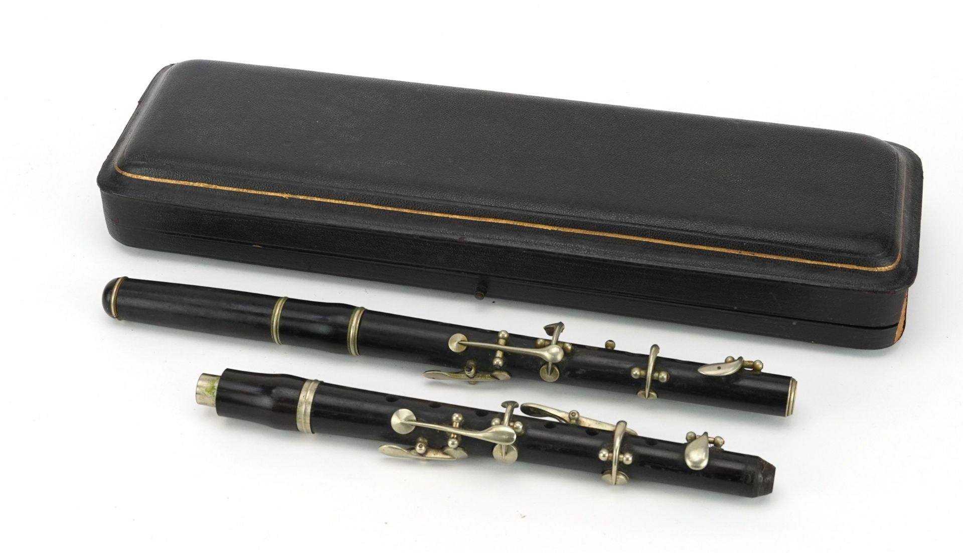 Three Victorian rosewood flutes, two with fitted cases including pieces stamped Beare & Sons of 34 - Image 10 of 13
