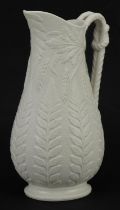 W B William Brownfield smear salt Fern pattern jug, 25cm high : For further information on this