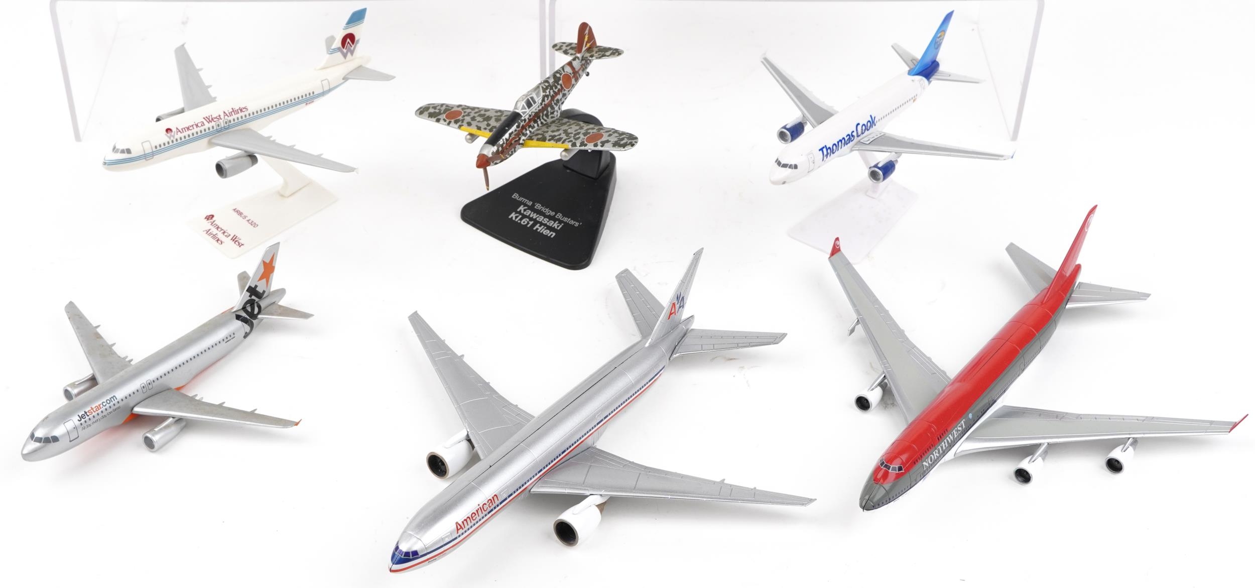 Nine aviation interest airline miniatures including Boeing 757-200 and Airbus A319, the largest 27cm - Image 3 of 3