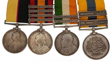 Victorian British military four medal group relating to Private Sawyer comprising Khedive's Sudan