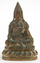 18th Century Chino Tibetan bronze buddha : For further information on this lot please visit