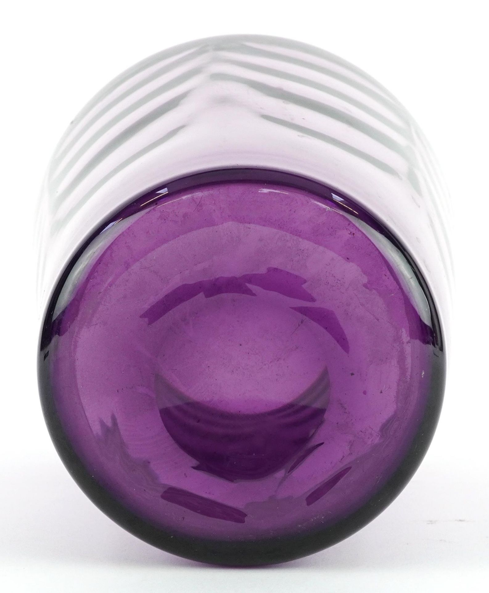 Whitefriars amethyst wave glass vase, 19cms high : For further information on this lot please - Image 3 of 3