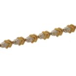 9ct gold diamond line bracelet, 19cm in length, 5.3g : For further information on this lot please