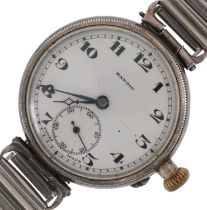 Ratoid, gentlemen's silver manual wind wristwatch with subsidiary dial, 34.0mm in diameter : For