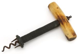 Mid 19th century Robert Jones & Son of Birmingham bone handled corkscrew, registered design number