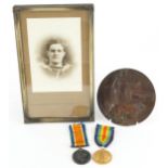 British military World War I medal group relating to C E Fisher comprising World War I pair