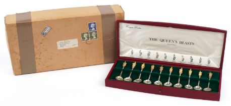 Richard Comyns for William Comyns & Sons, set of ten sterling silver commemorative The Queen's