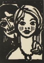 Emil Nolde - Mann und Junges Mädchen, woodcut, inscribed The Fleuron Ltd, Curwen Press 1927,