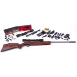 Webley & Scott, Webley Stingray .22 cal snap barrel air rifle with telescopic sights and accessories