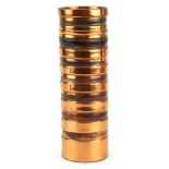 Sam Fanaroff, Arts & Crafts style cylindrical vase impressed S F to the base, 25.5cm high : For