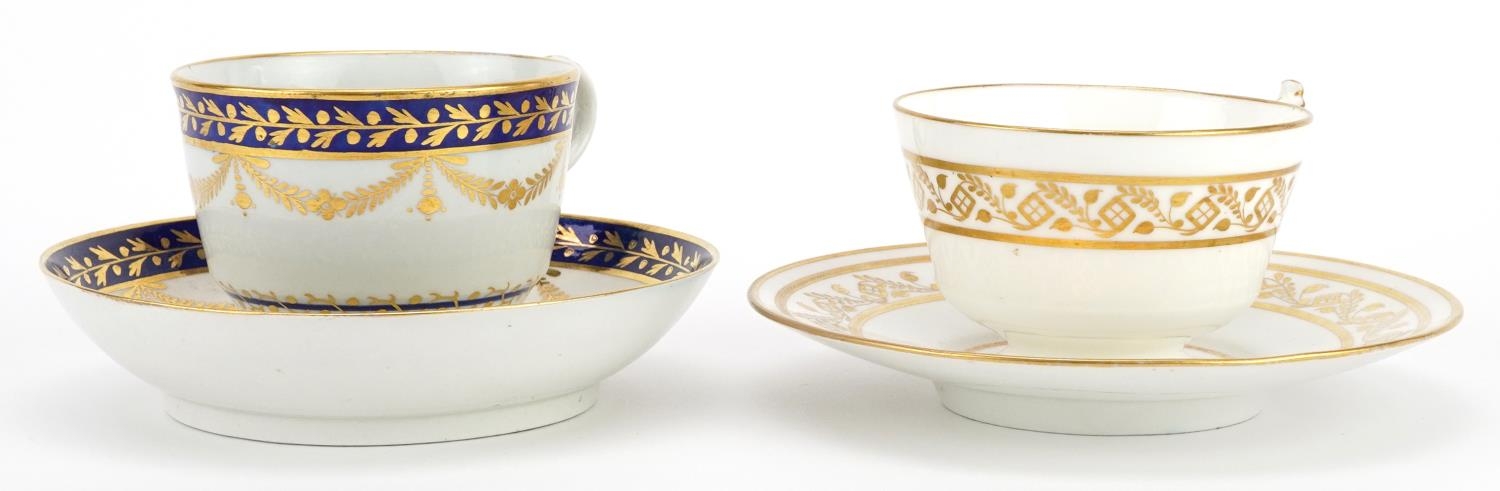 Two 18th/19th century English cups and saucers comprising Flight, Barr & Barr and Barr, Flight & - Image 2 of 5