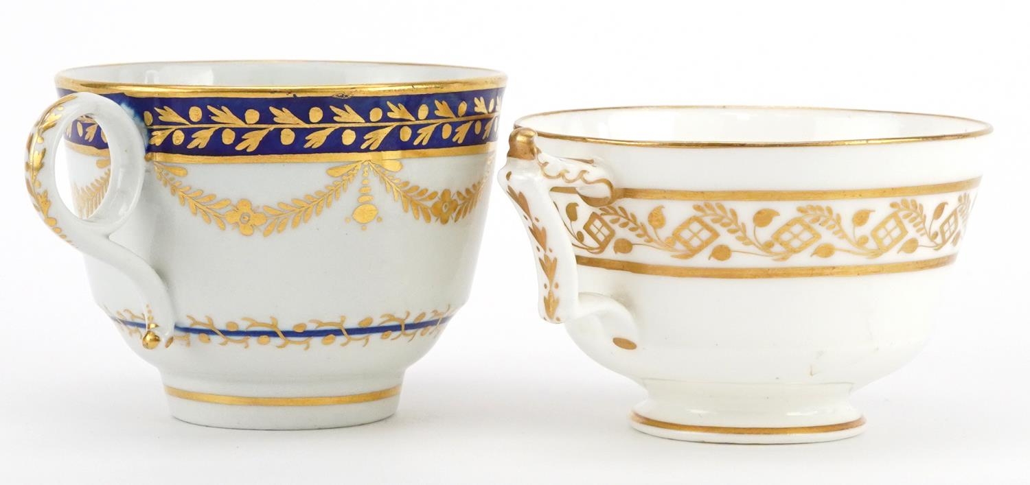 Two 18th/19th century English cups and saucers comprising Flight, Barr & Barr and Barr, Flight & - Image 3 of 5