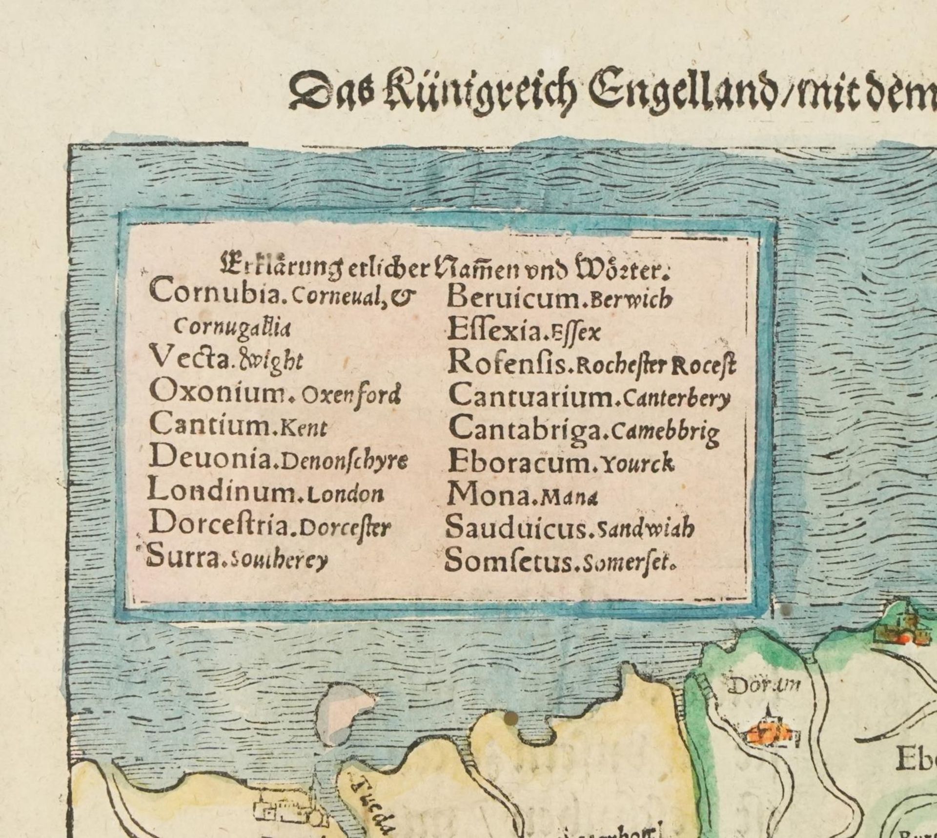 Antique German hand coloured map of Scotland, England and Ireland, framed and glazed, 38cm x 30. - Image 3 of 5