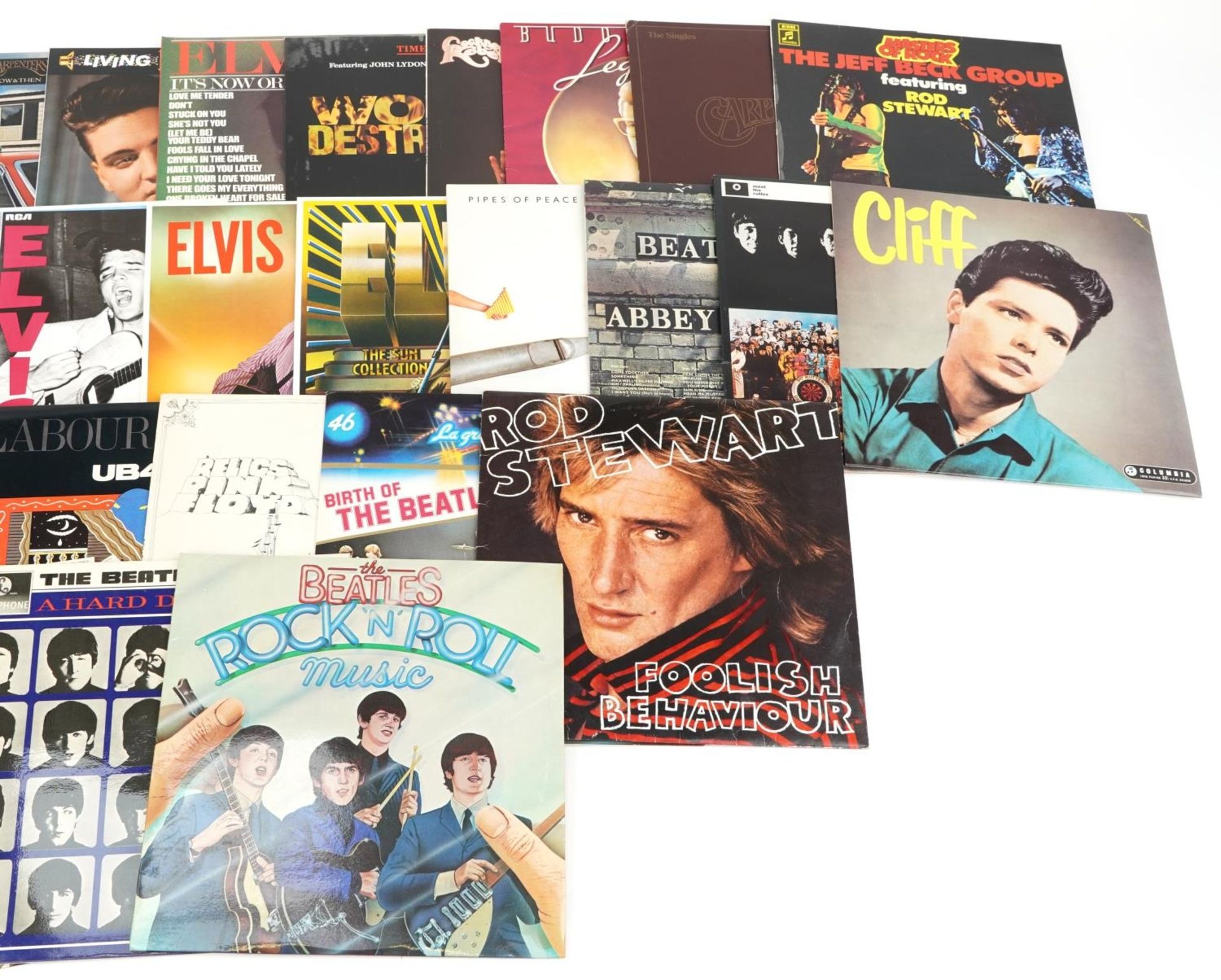 Vinyl LP records including UB40, The Beatles, Cliff Richard, Rod Stewart, Elvis Presley, The - Image 3 of 3