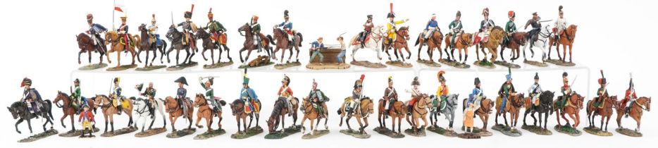 Large collection of Del Prado hand painted lead soldiers on horseback and military figures, each