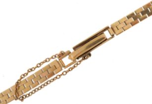 9ct gold ladies wristwatch strap, 14.5cm in length, 9.4g : For further information on this lot