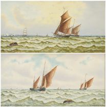 J Maurice Hosking - Dogger Bank Fishers and Home with Breeze, pair of maritime interest