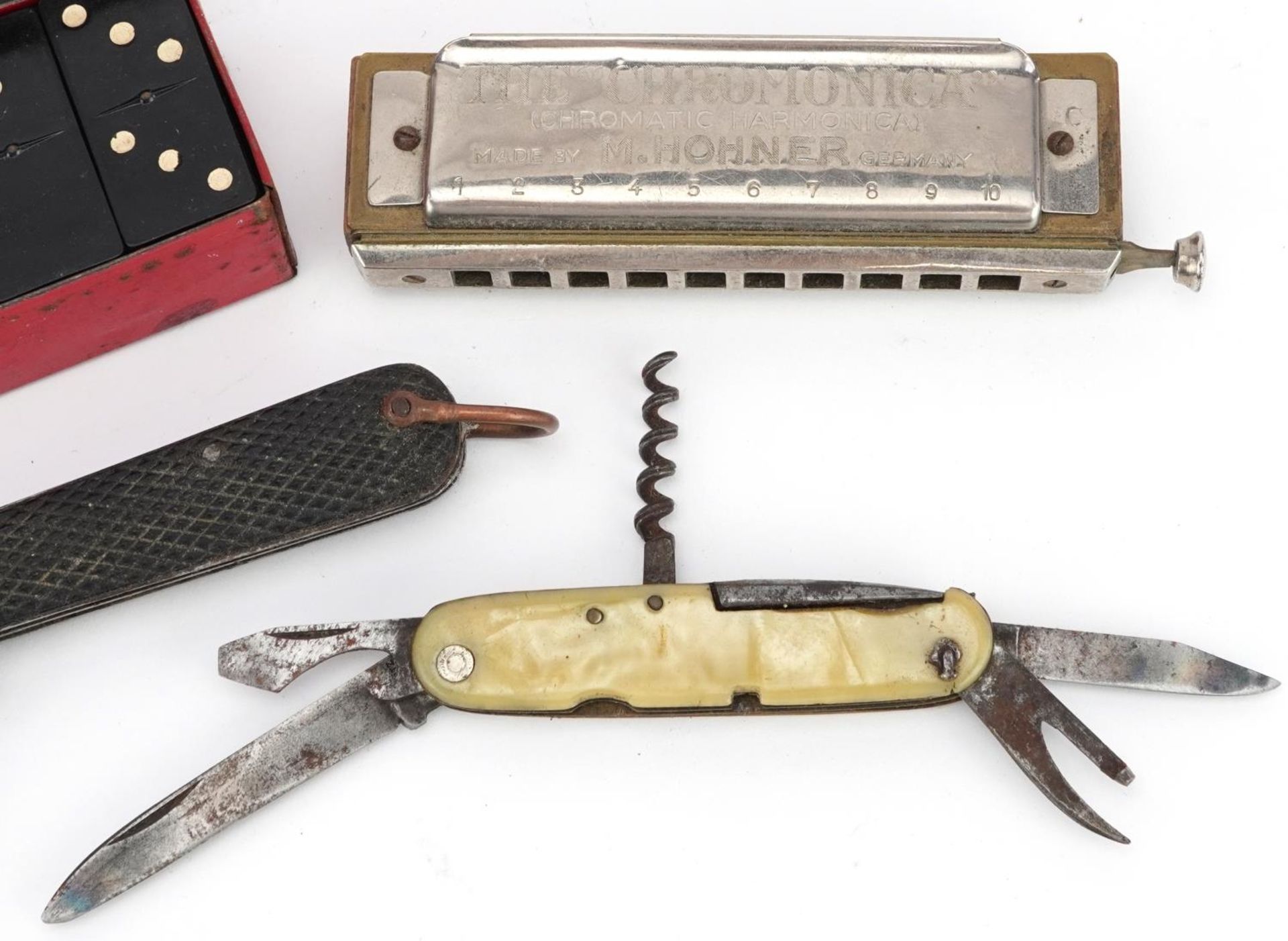 Sundry items including a folding pocket knife, M Hohner harmonica and Star Cigarettes advertising - Image 3 of 6