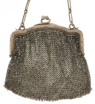 Silver chain link coin purse, H & Co London import marks, the purse 10cm x 8.5cm, total weight 78.4g
