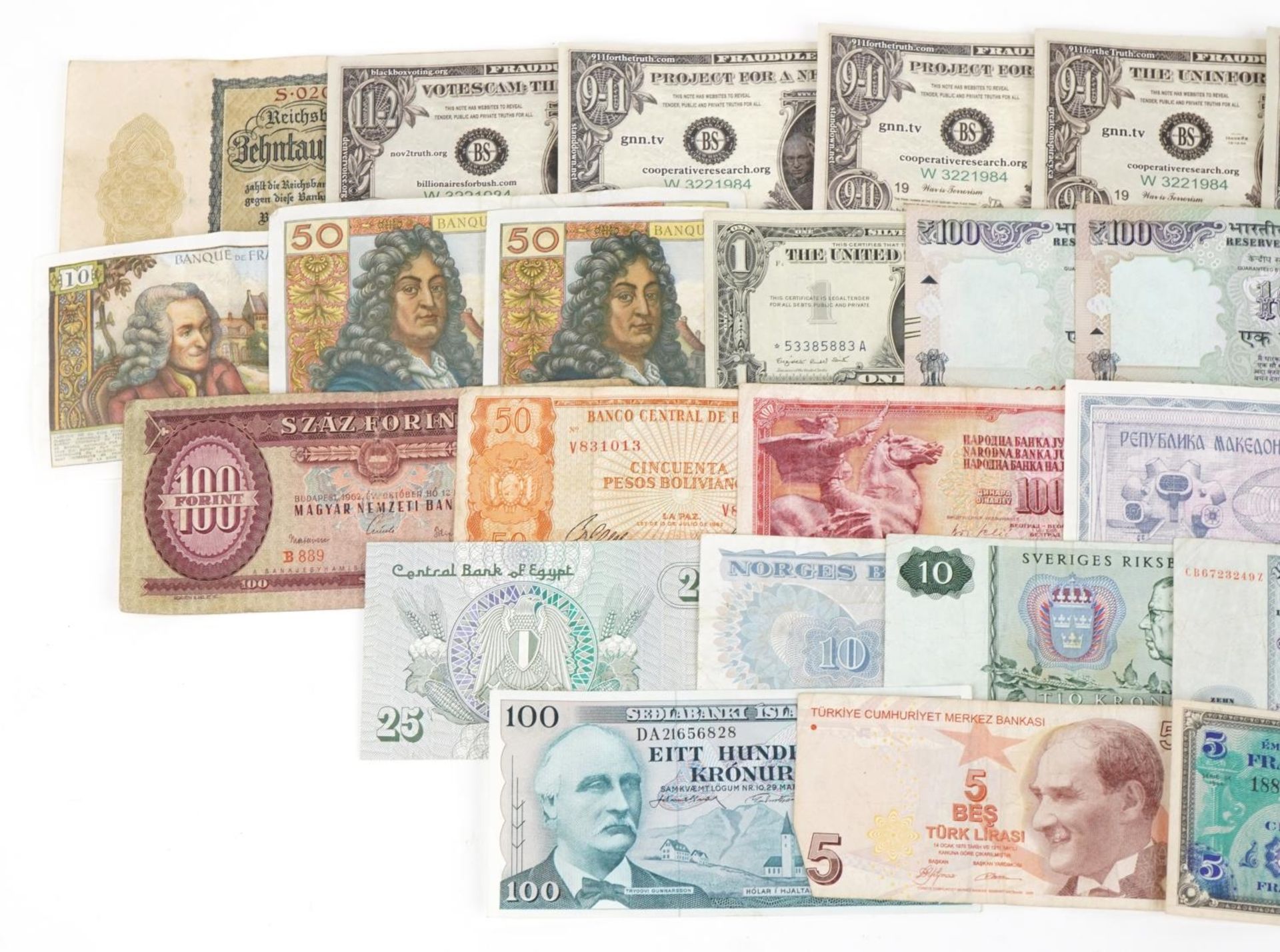 World banknotes including Canadian one dollar : For further information on this lot please visit - Image 2 of 3