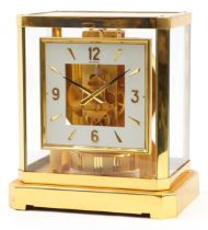 Jaeger LeCoultre brass cased Atmos clock, 23.5cm H x 20.5cm W x 17cm D : For further information