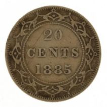 New Zealand Victoria Young Head 1885 twenty cents : For further information on this lot please visit